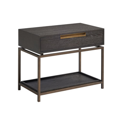 Osmin 1 - Drawer Nightstand in Onyx/Copper by Joss and Main