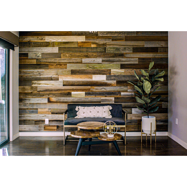 Rewoodd 5" x 48" Reclaimed Peel and Stick Solid Wood Wall Paneling &  Reviews | Wayfair