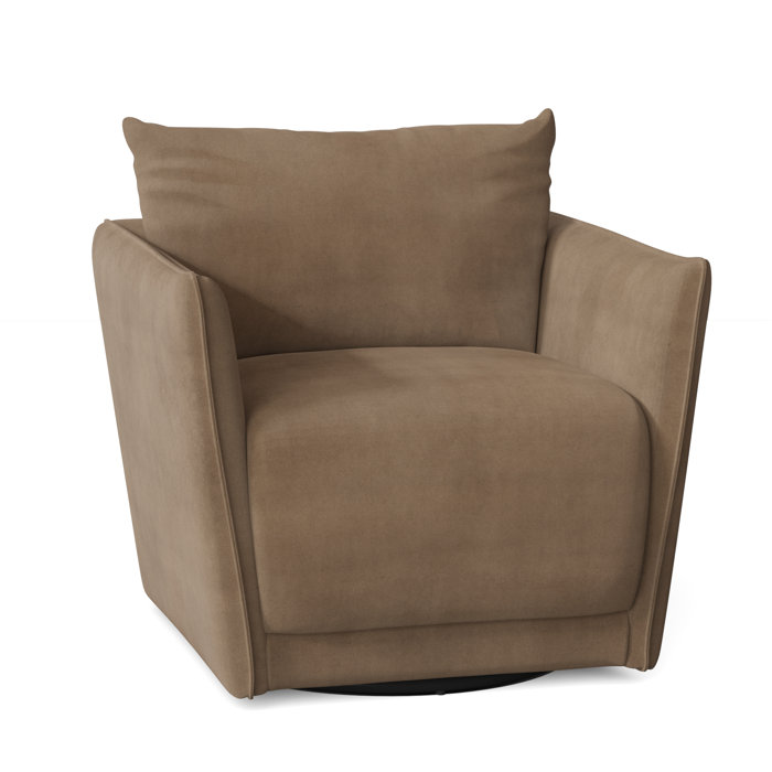 Joss and Main Gertrude 34" Wide Polyester Swivel Armchair