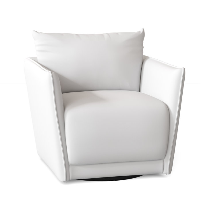 Joss and Main Gertrude 34" Wide Polyester Swivel Armchair