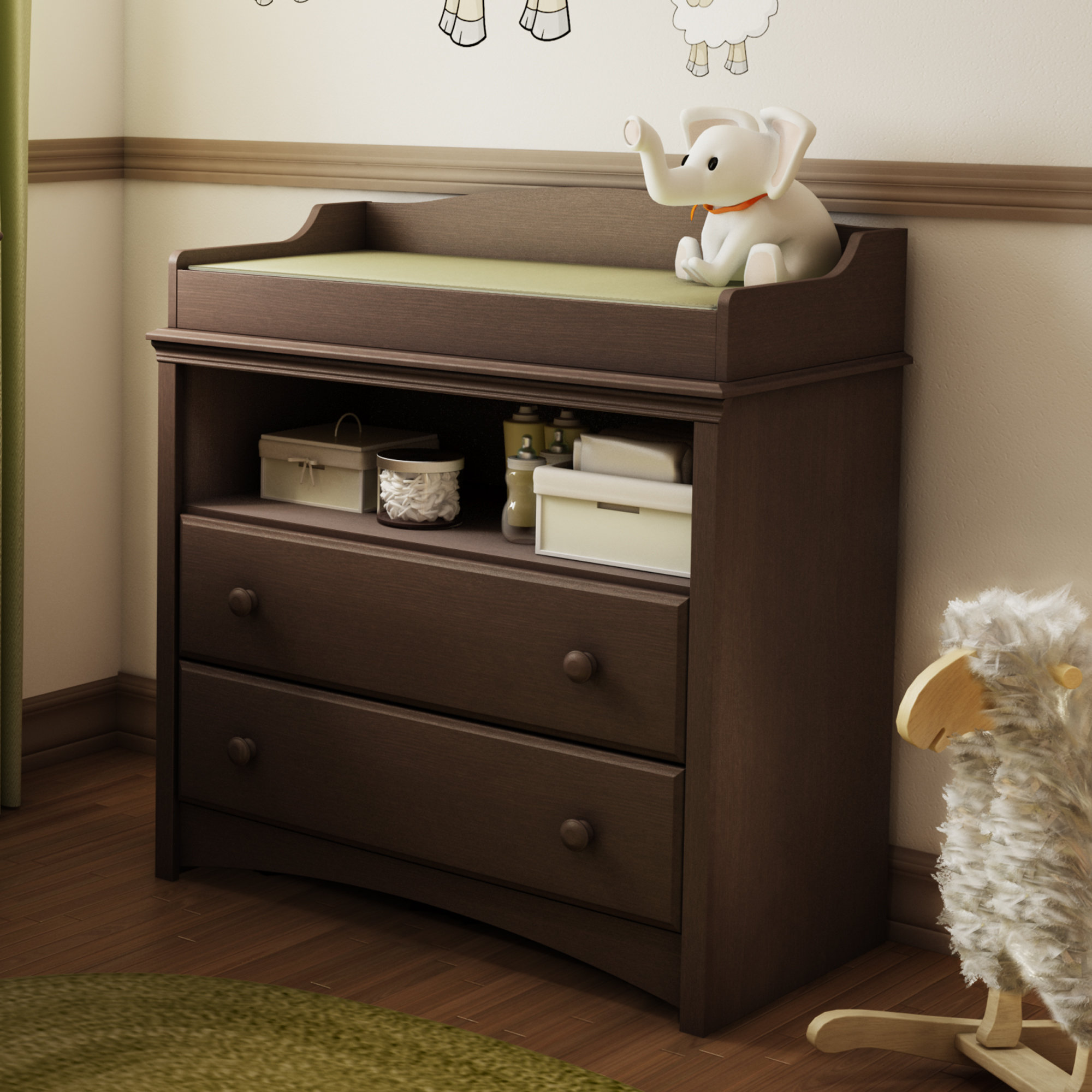 light wood changing table