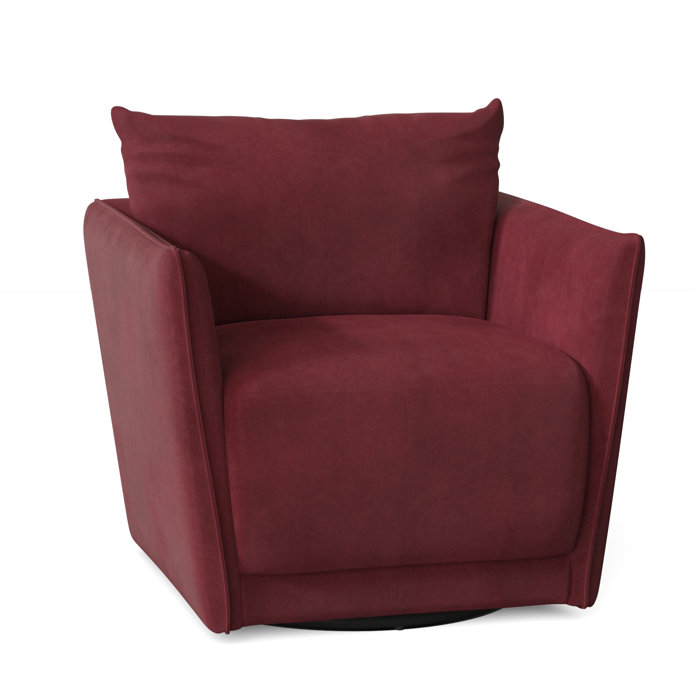 Joss and Main Gertrude 34" Wide Polyester Swivel Armchair