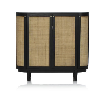 Yazzie Solid Wood 2 - Drawer Half Circle Accent Cabinet by Bayou Breeze