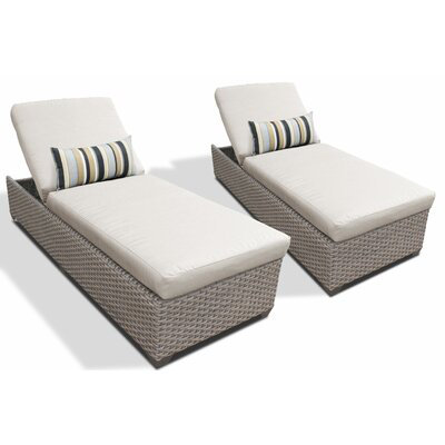 77" Long Reclining Chaise Lounge Set with Cushions by Joss and Main