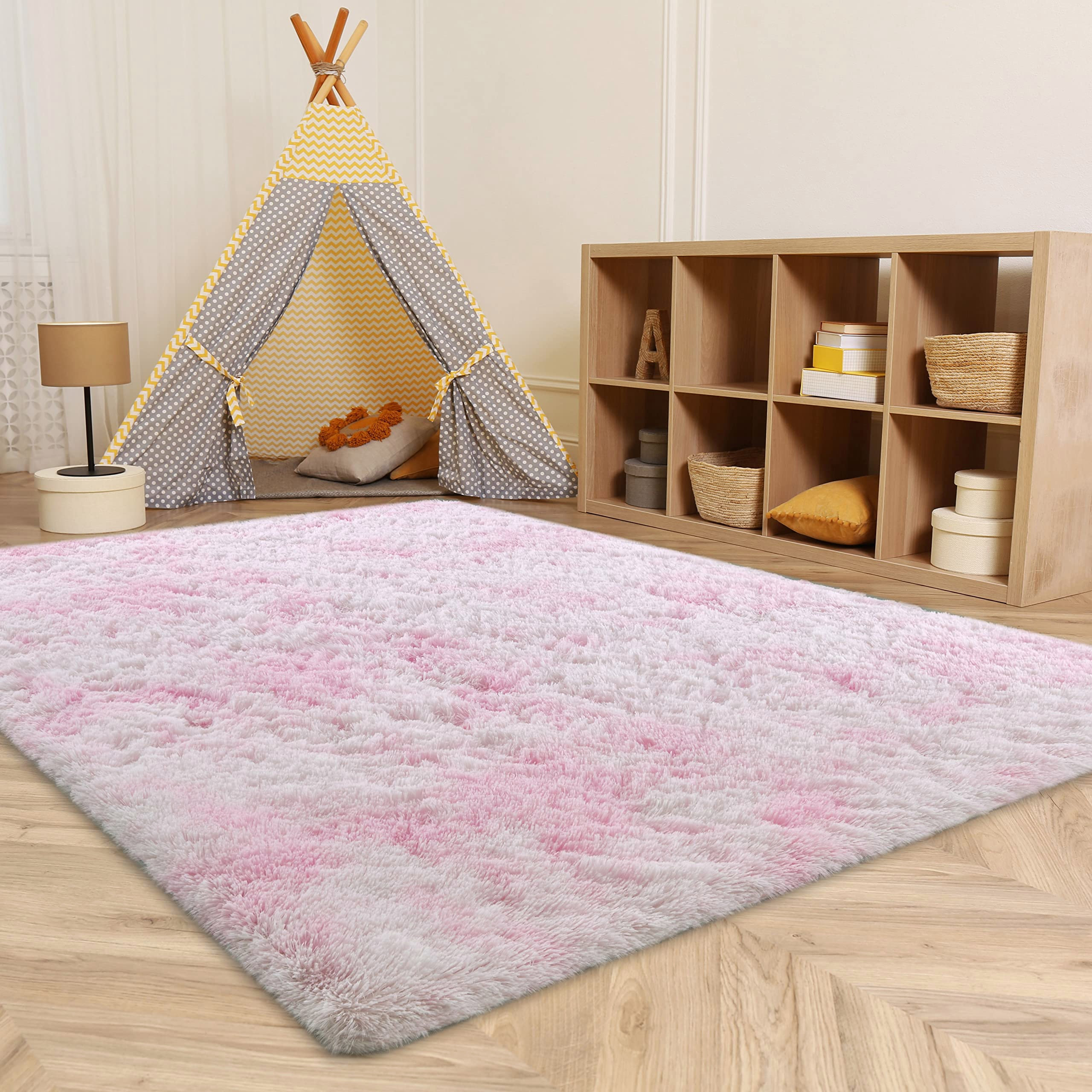 Fluffy 4'x6' Purple Rugs Plush Non-Skid Indoor Fuzzy Faux Fur Rugs Furry Accent Carpets for Living Room Bedroom Nursery Kids Playroom Decor GKLUCKIN Shag Ultra Soft Area Rug