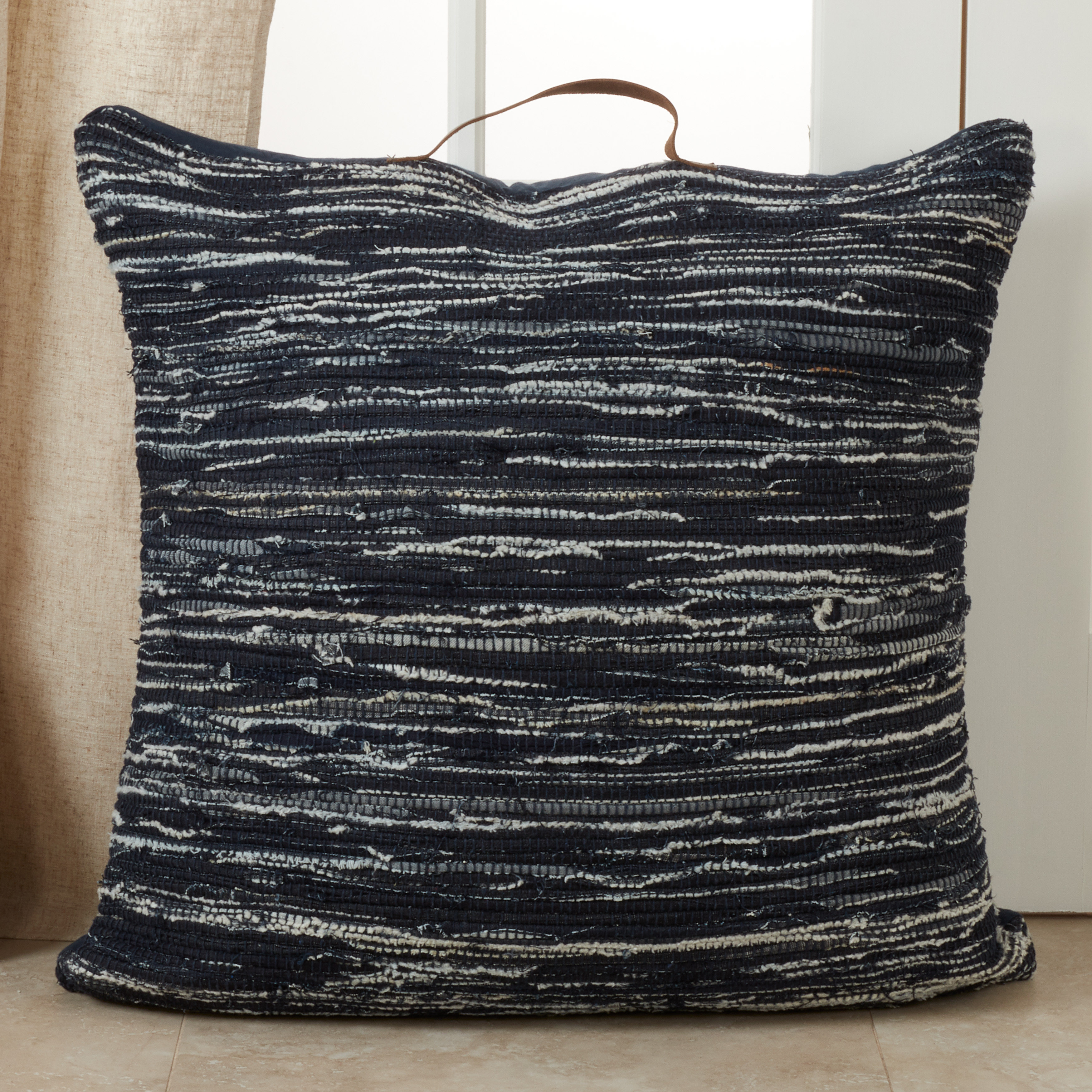 striped floor pillow
