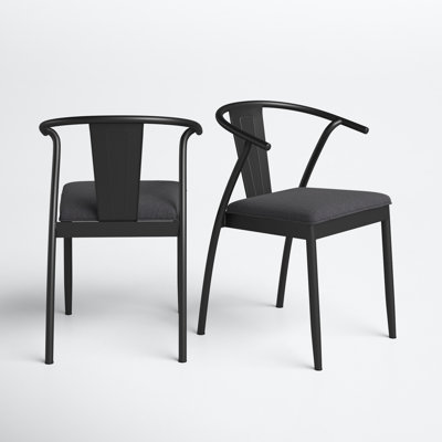 Iron Slat Back Arm Chair in Black by Joss and Main