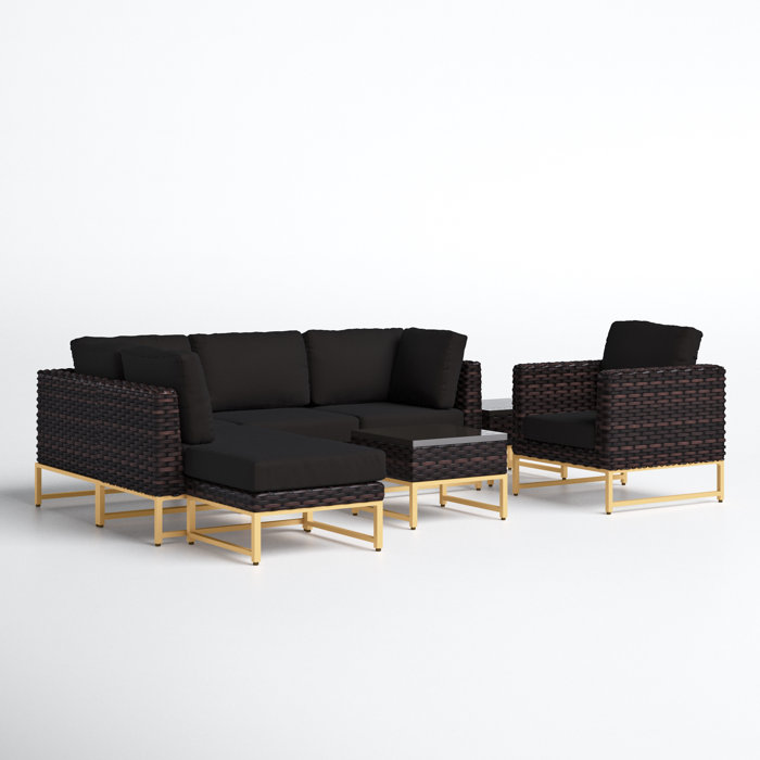 Joss and Main 8 Piece Sectional Seating Group with Cushions