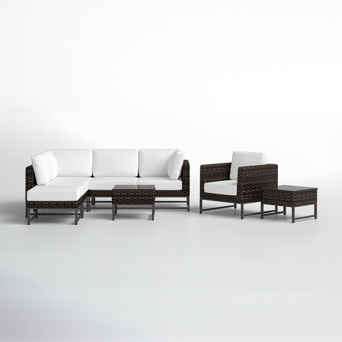 Joss and Main 8 Piece Sectional Seating Group with Cushions