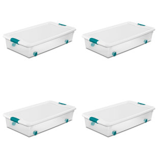 clear flat storage bins