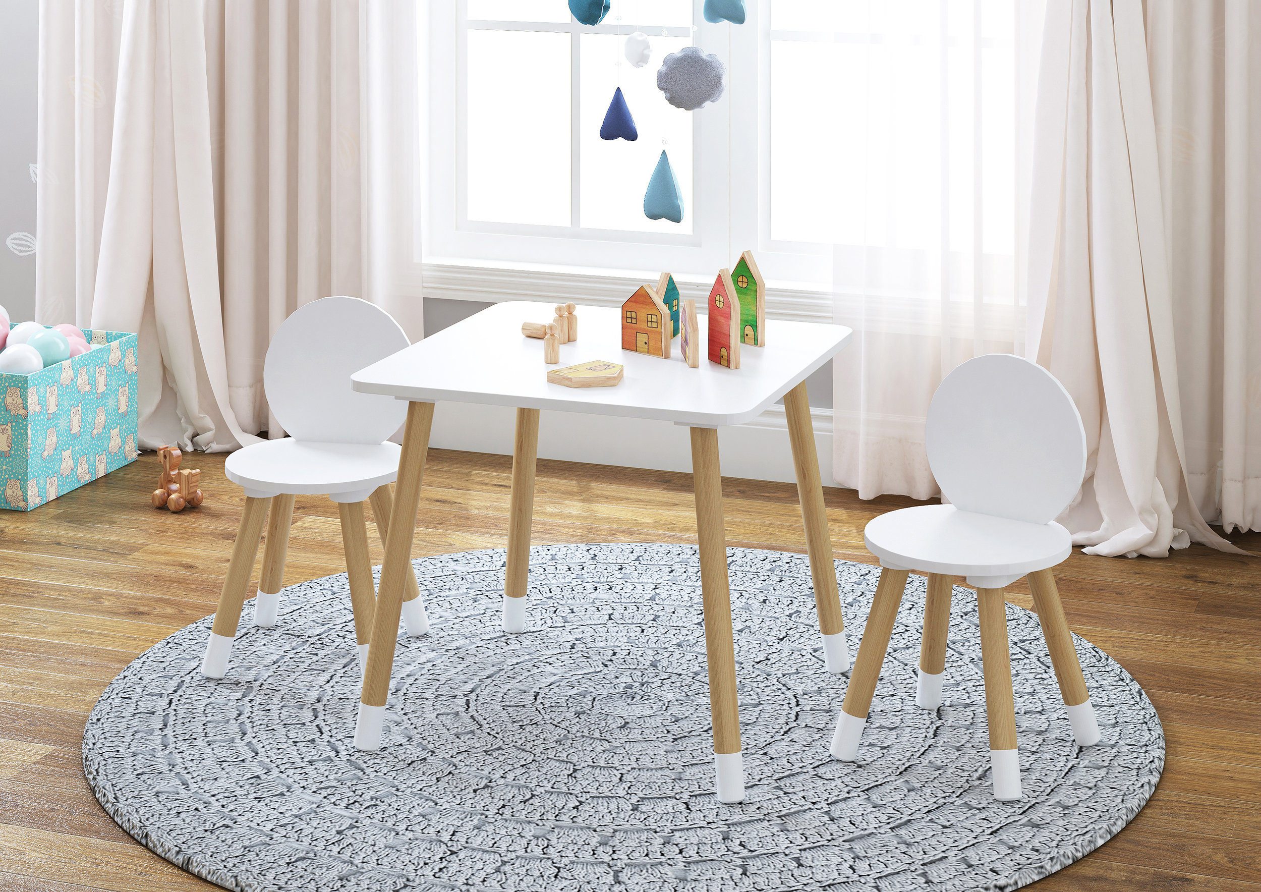 kids white play table