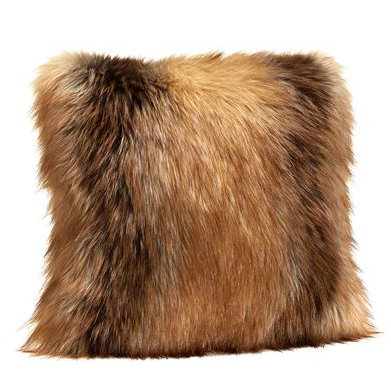 fox fur pillow