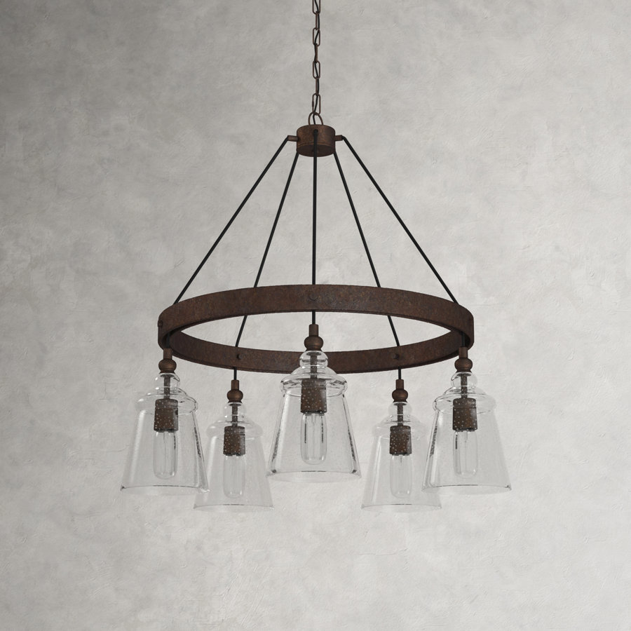 Dev 5-Light Wagon Wheel Chandelier