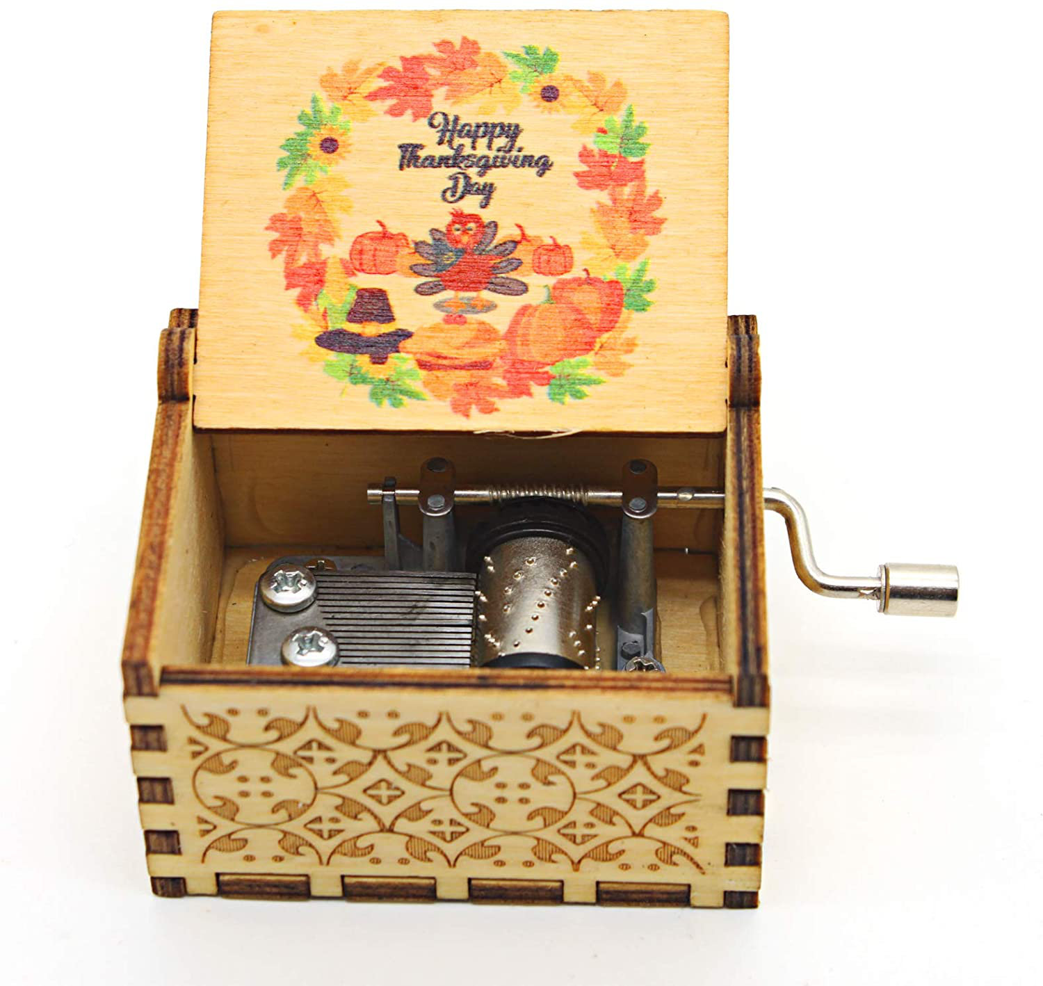 Play "You Are My Sunshine" Wooden Heart Shape Music Box With Sankyo Movement 