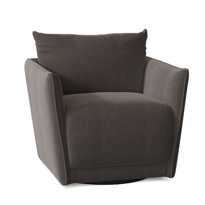 Joss and Main Gertrude 34" Wide Polyester Swivel Armchair
