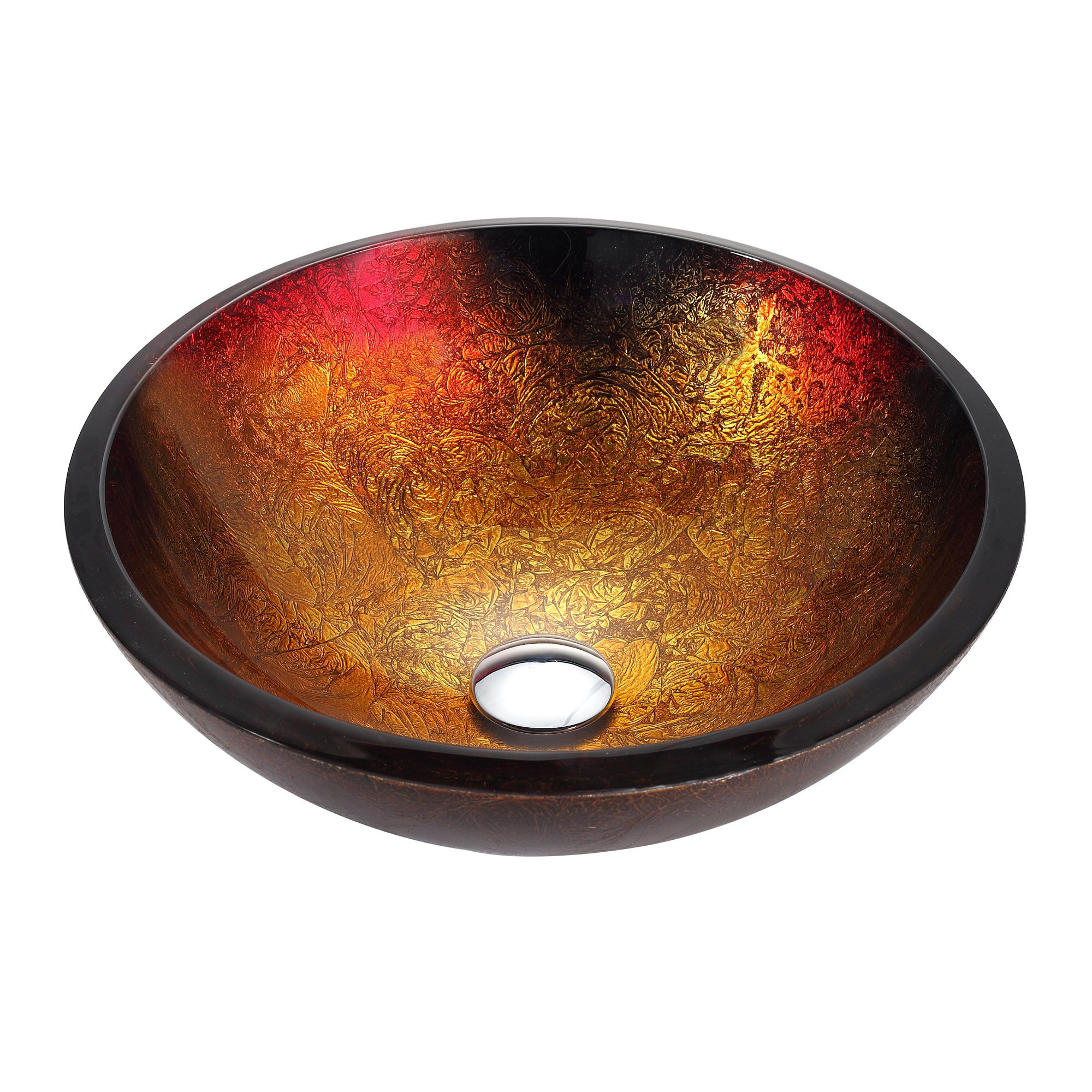 Kraus C-GV-396-19mm-15000ORB Dryad Glass Vessel Sink and Ventus Faucet Oil Rubbed Bronze