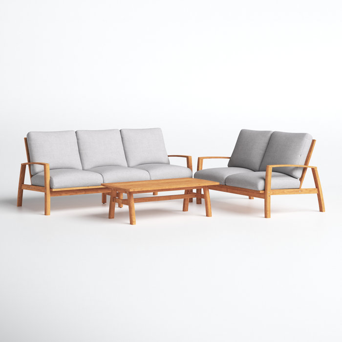 Joss and Main Sean 3 Piece Sofa Seating Group with Cushions