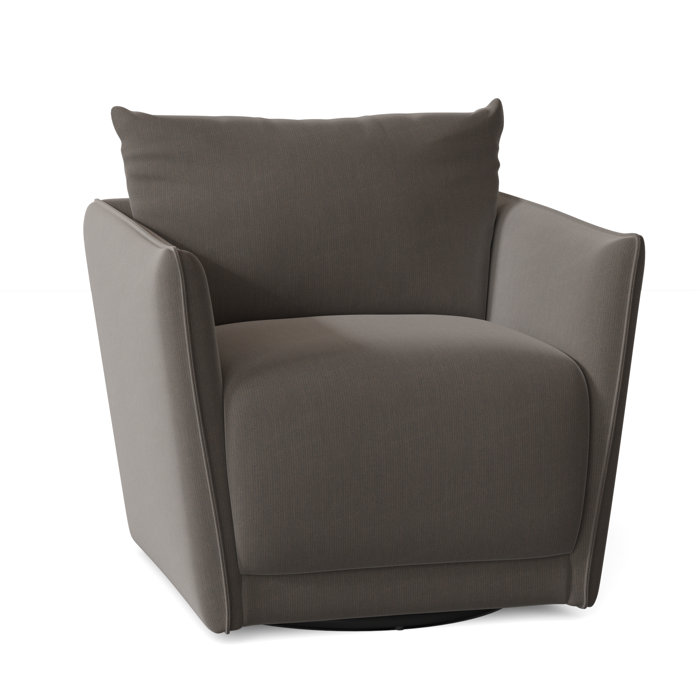 Joss and Main Gertrude 34" Wide Polyester Swivel Armchair