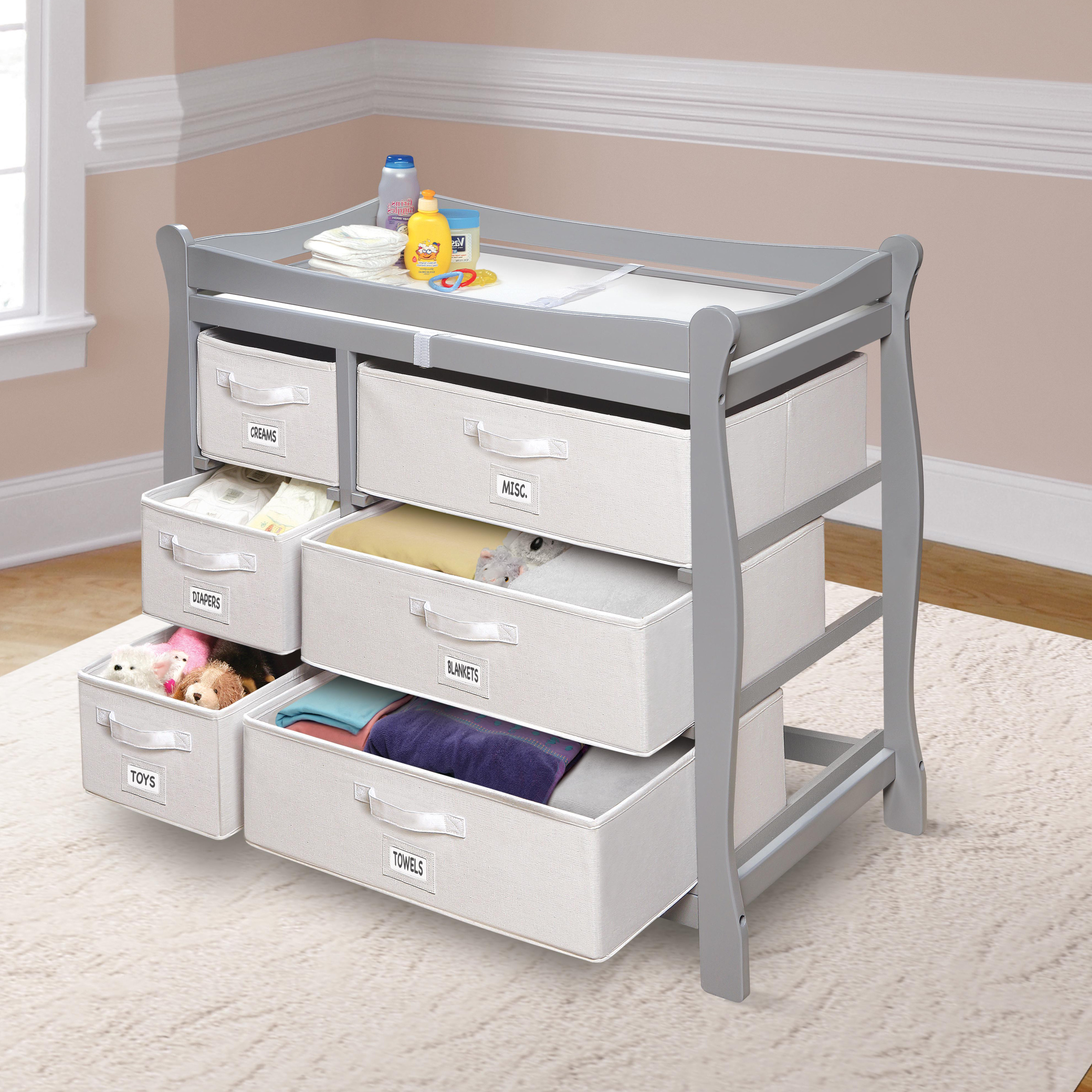 changing table with baskets