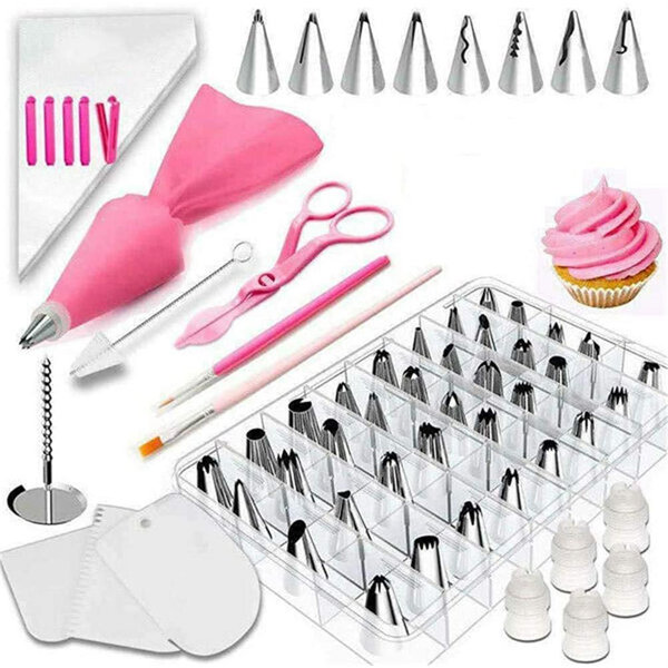 36PC Icing Nozzles Set Piping Tips Pastry Bag Nozzle Adapter Cake Decorating Kit