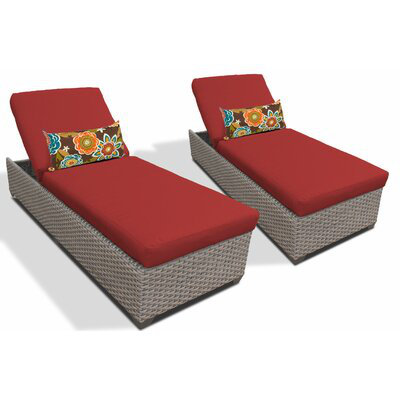 77" Long Reclining Chaise Lounge Set with Cushions by Joss and Main