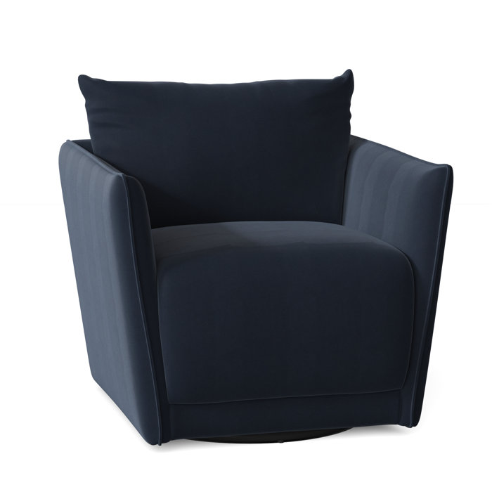 Joss and Main Gertrude 34" Wide Polyester Swivel Armchair