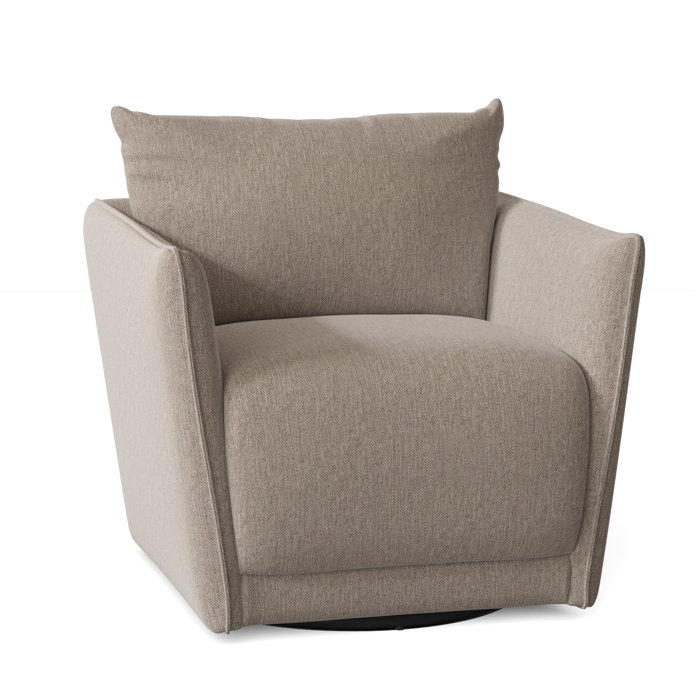 Joss and Main Gertrude 34" Wide Polyester Swivel Armchair