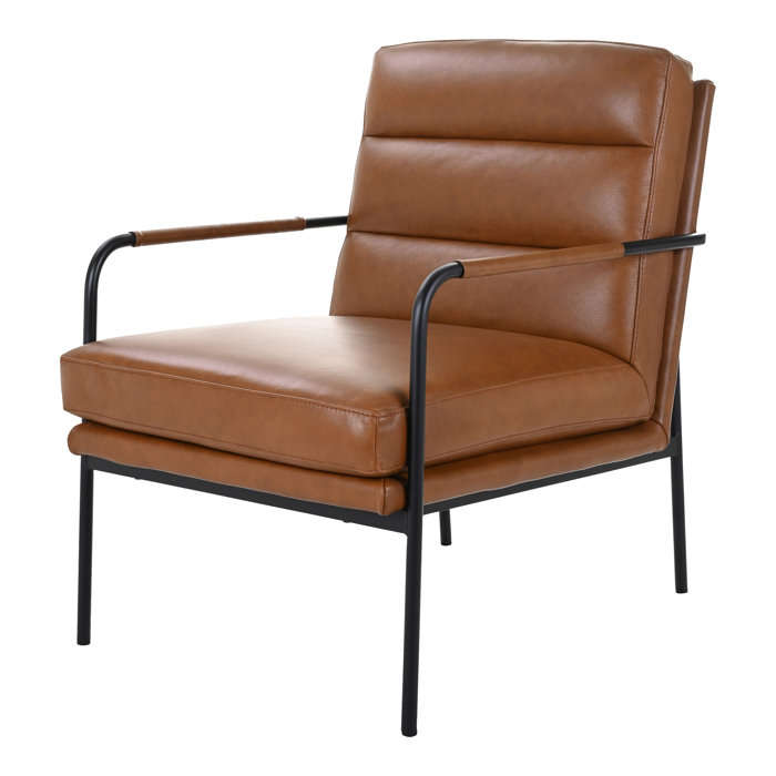 Joss and Main Keeley 23.5" W Top Grain Leather Armchair