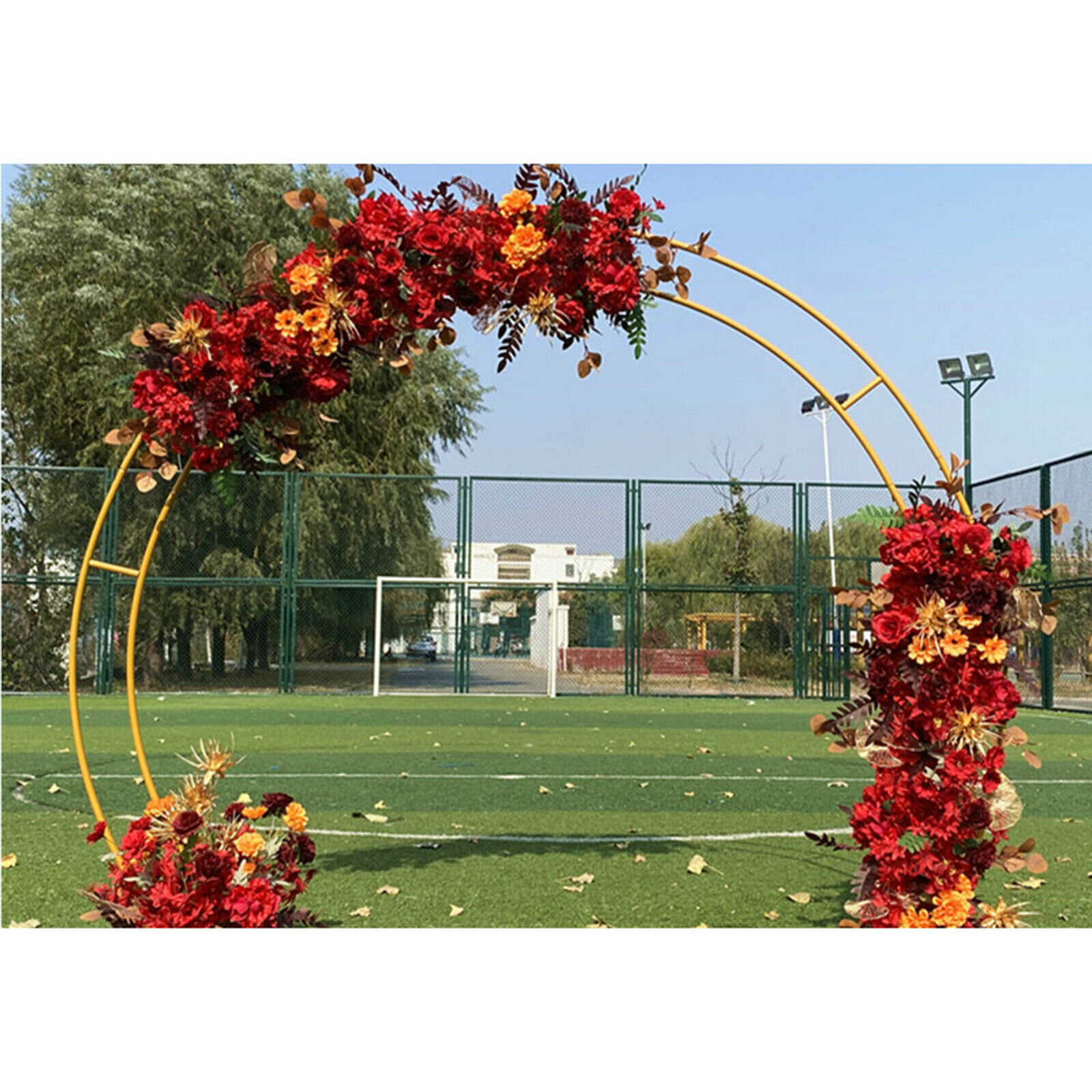 Frong 106 Double Circle Arch Backdrop Flower Stand For Wedding Party And Garden Golden Wayfair Frong 106 Double Circle Arch Backdrop Flower Stand For Wedding Party And Garden Golden Wayfair
