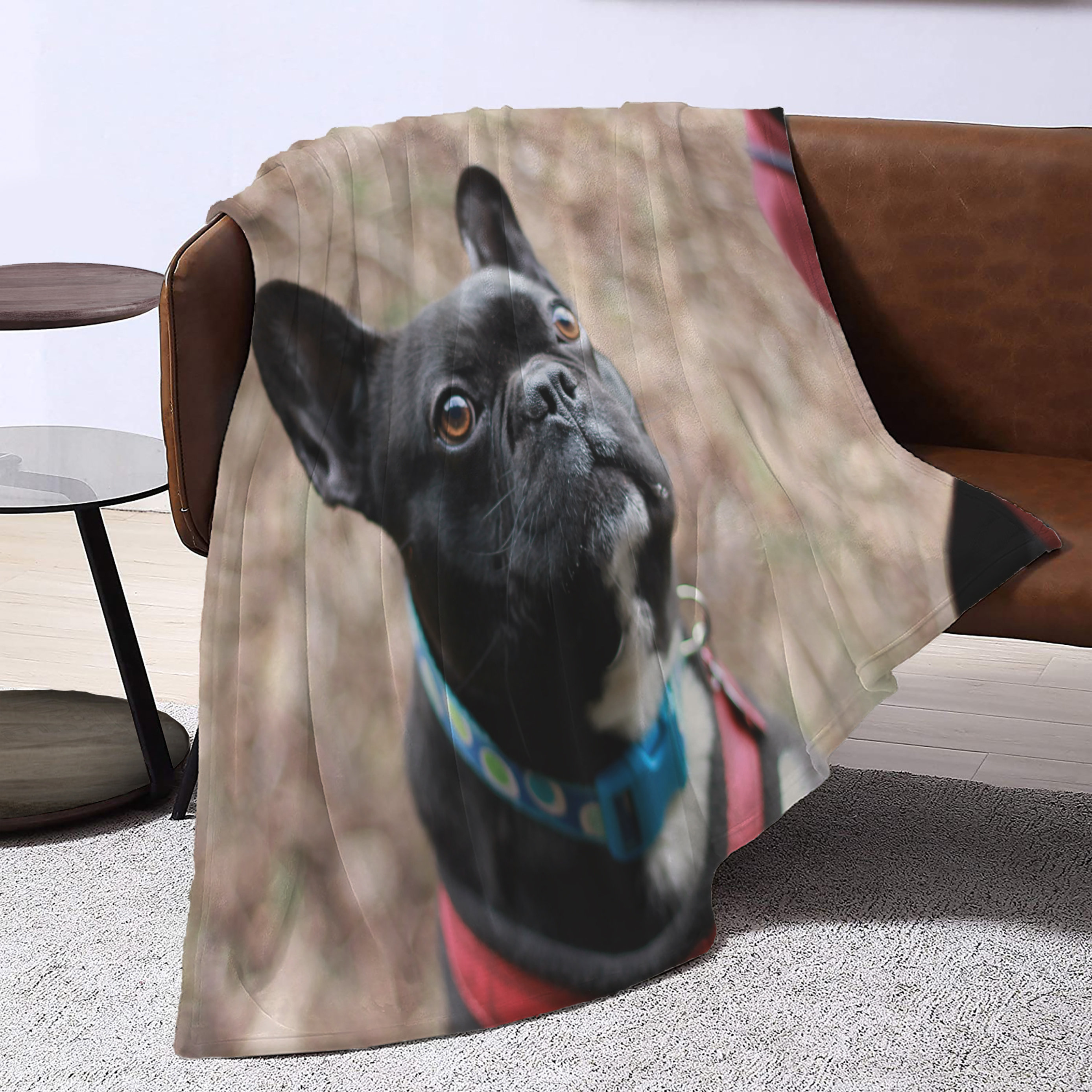 Plush Throw Blanket Meaningful Gifts for Family Sherpa French Bulldog Blanket Fleece Minky Blanket 